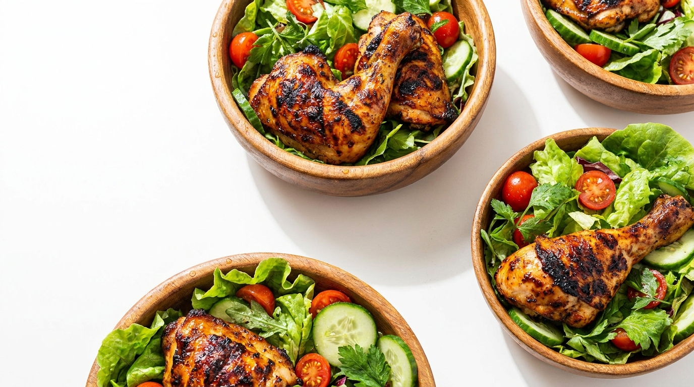 Cheekies fresh chicken meal prep and ready-to-eat meals arranged on a table